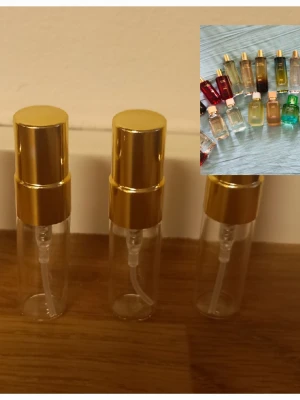 Zara splitpaket  - 3 stycken 3 ml glasdekanter med spray ✨️Välj bland bland dofterna som finns på listor bland bilderna 