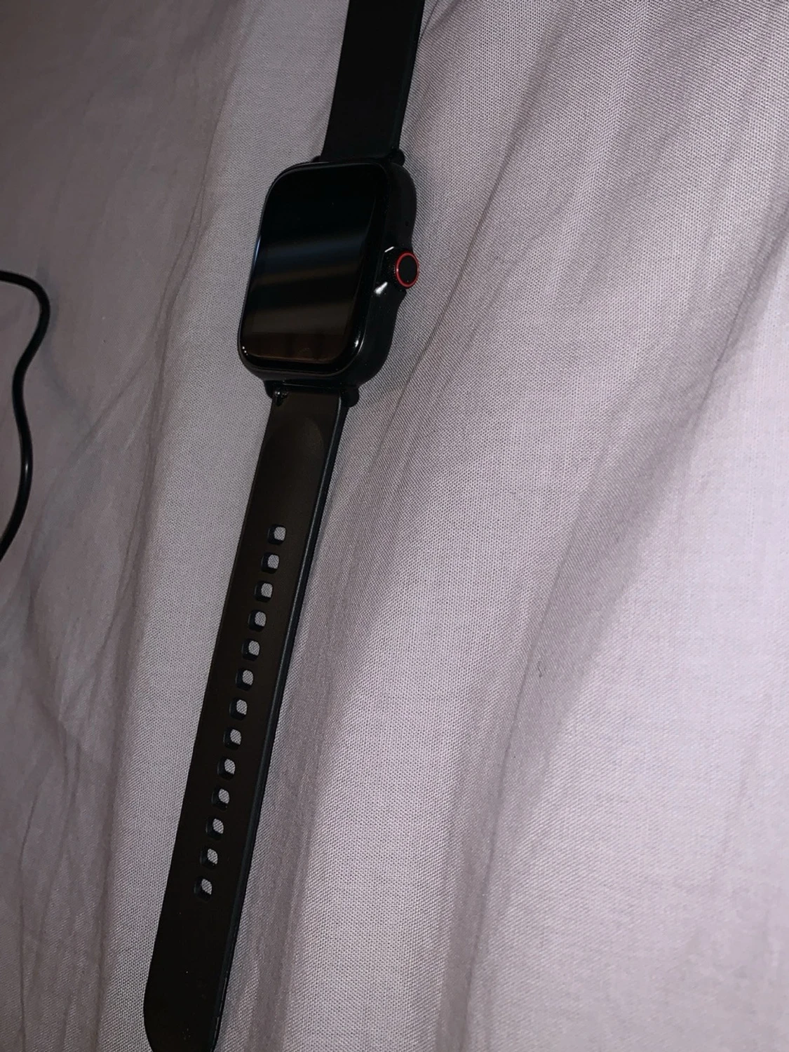 Svart smartklocka med silikonarmband - 1