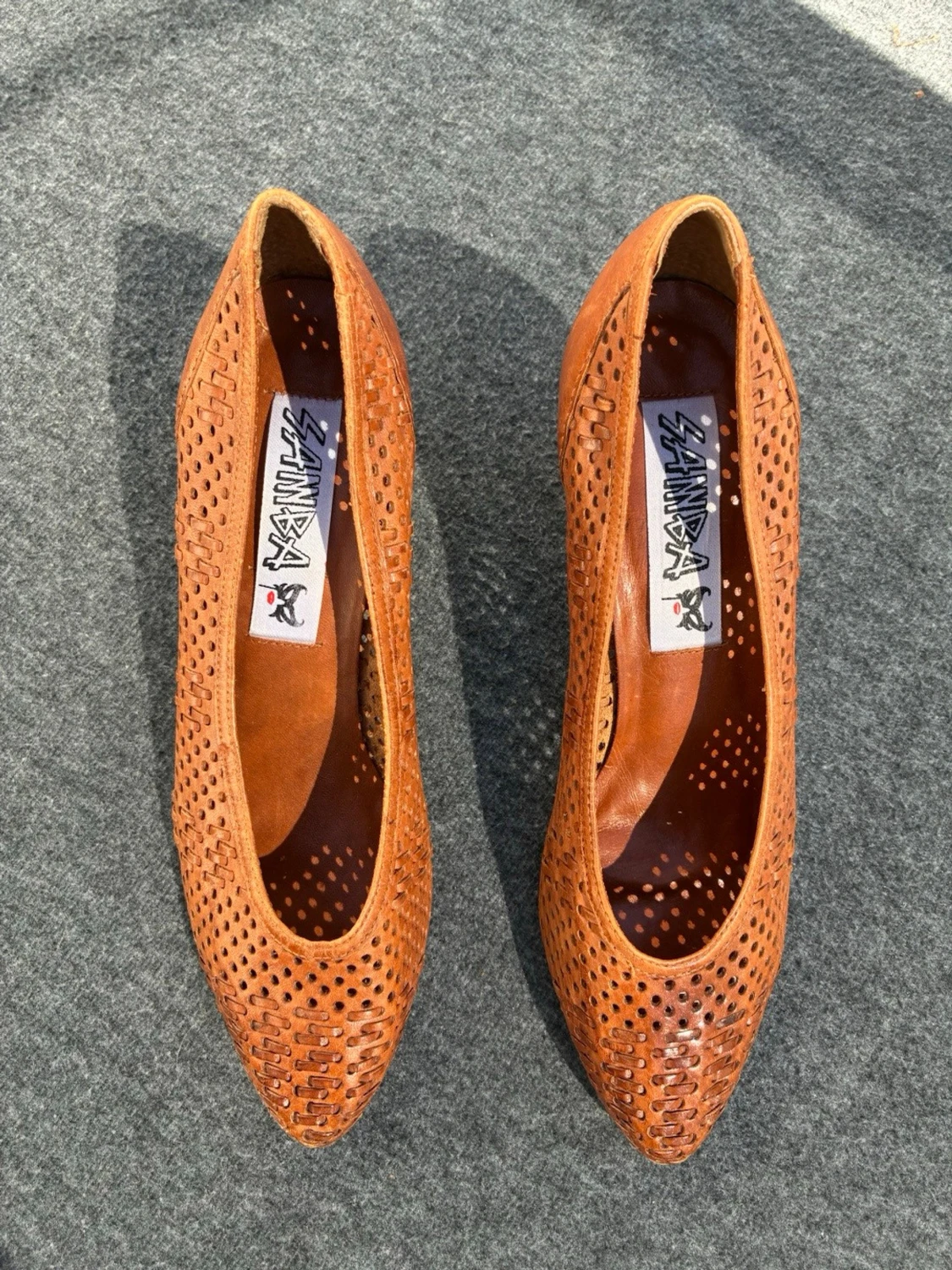 Bruna pumps i läder - vintage - 1