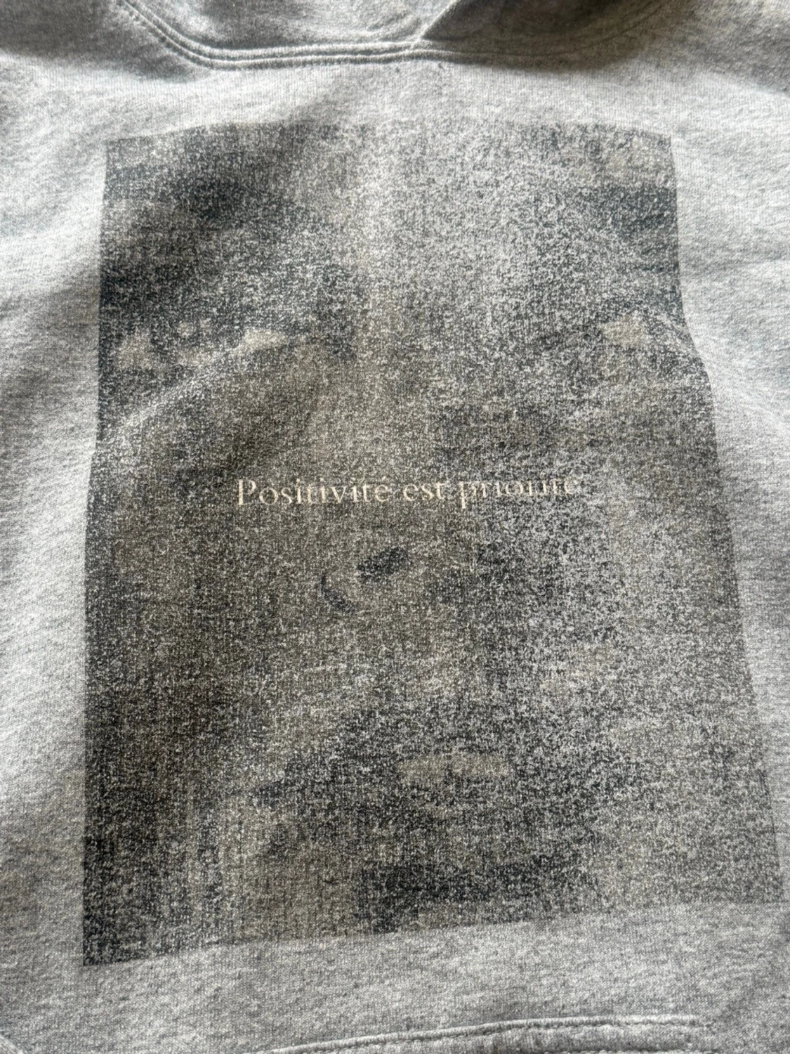 Grå hoodie med tryck - 2