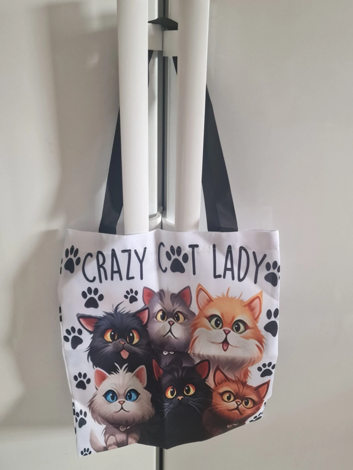 Tygväska kattmotiv kvinna