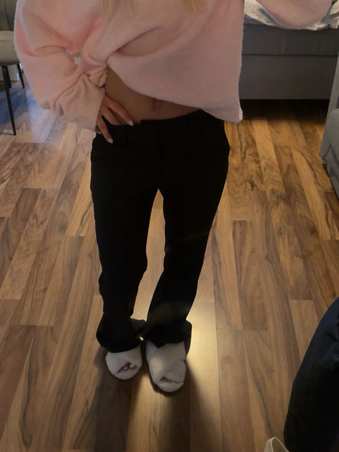 Svarta raka byxor med normal passform - 3