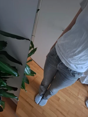 Grå jeans - Säljer ett par grå jeans eftersom de är för korta för mig. Jeansen är bootcut och kommer från gina tricot. Skriv privat om ni vill veta måtten eller undrar något. ❤️