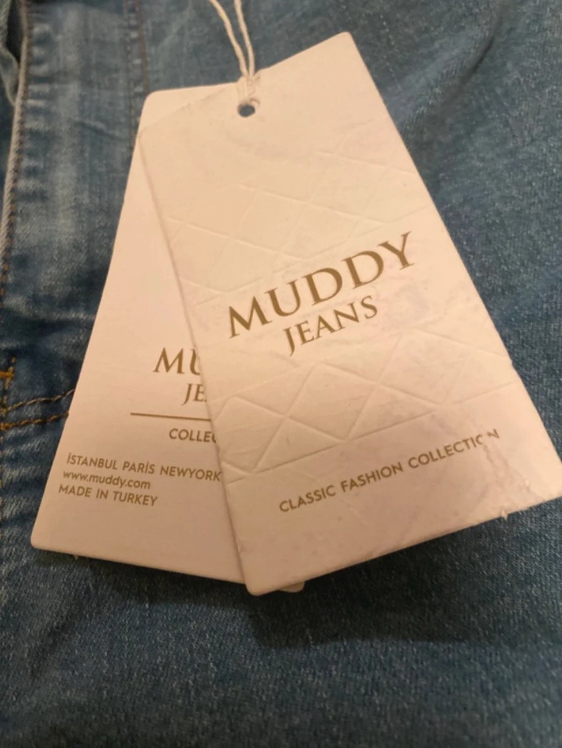 Blå utsvängda high waist jeans från Muddy storlek- 30 🧵 - 4