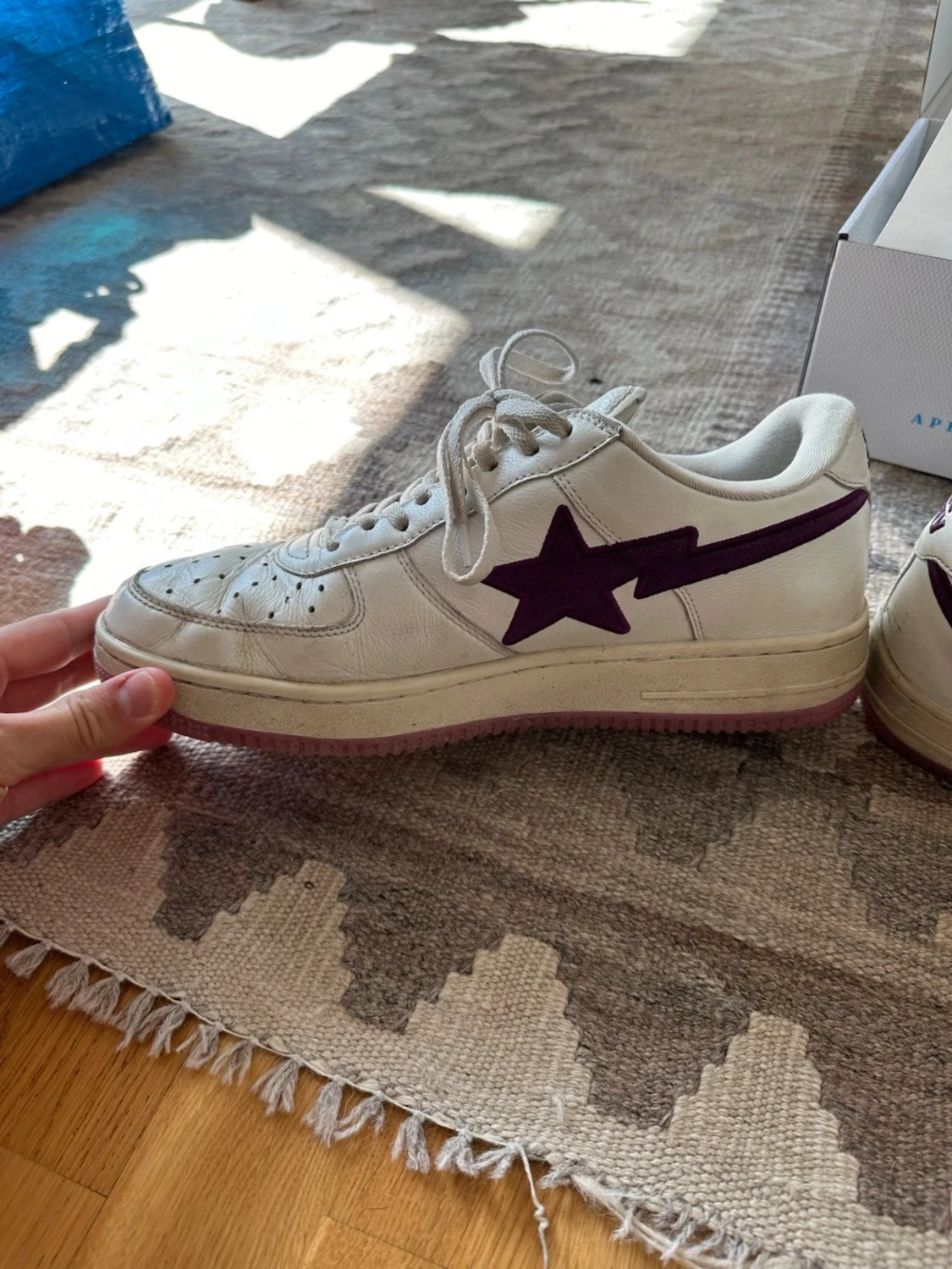 Bape Sta vita sneakers med lila stjärna - 1