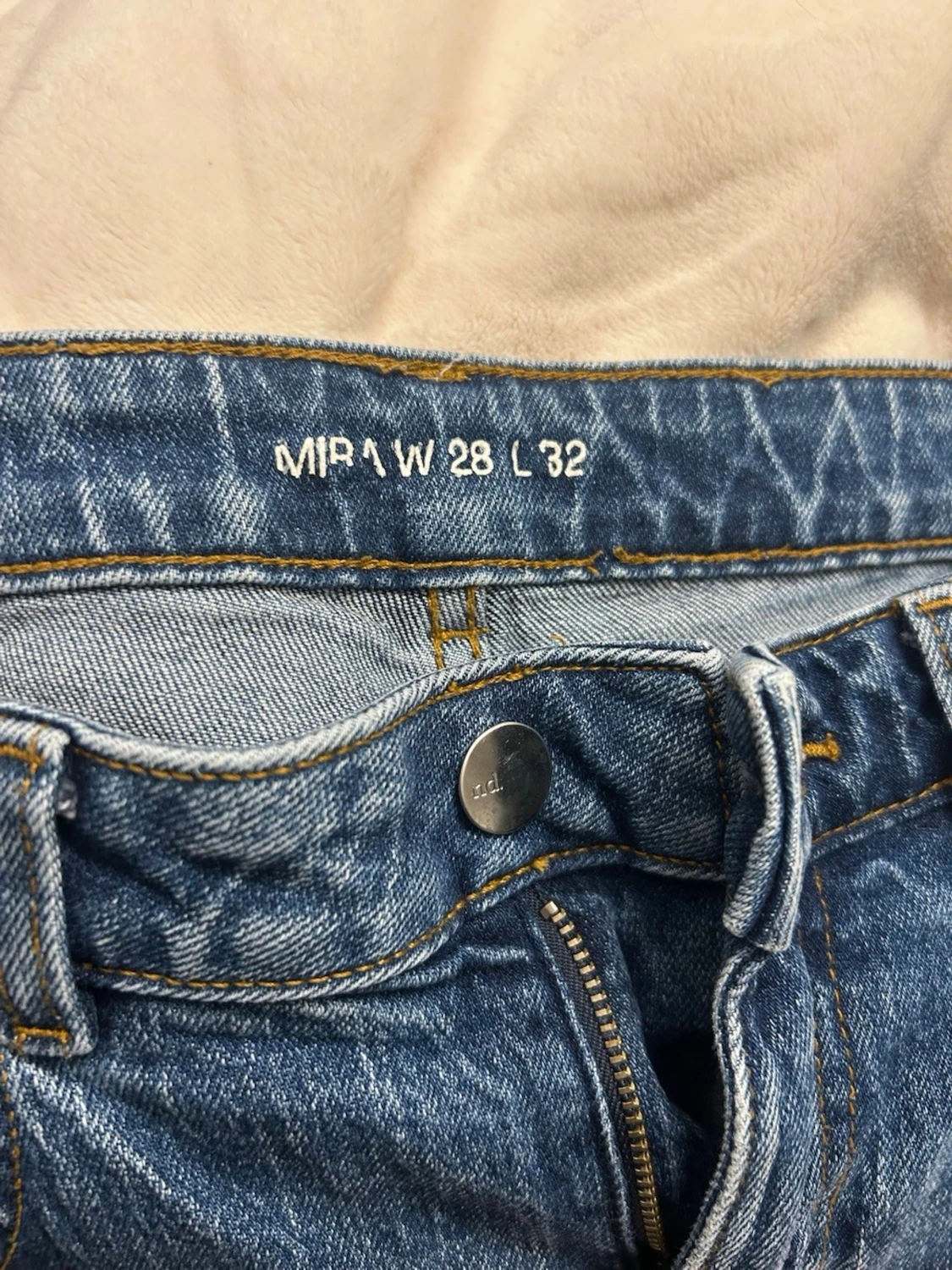 Blå midvaist jeans - 3