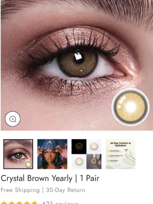 Ögonlinser  - Linser från just4kira i nyansen Crystal Brown. Helt nya endast öppnad förpackning.