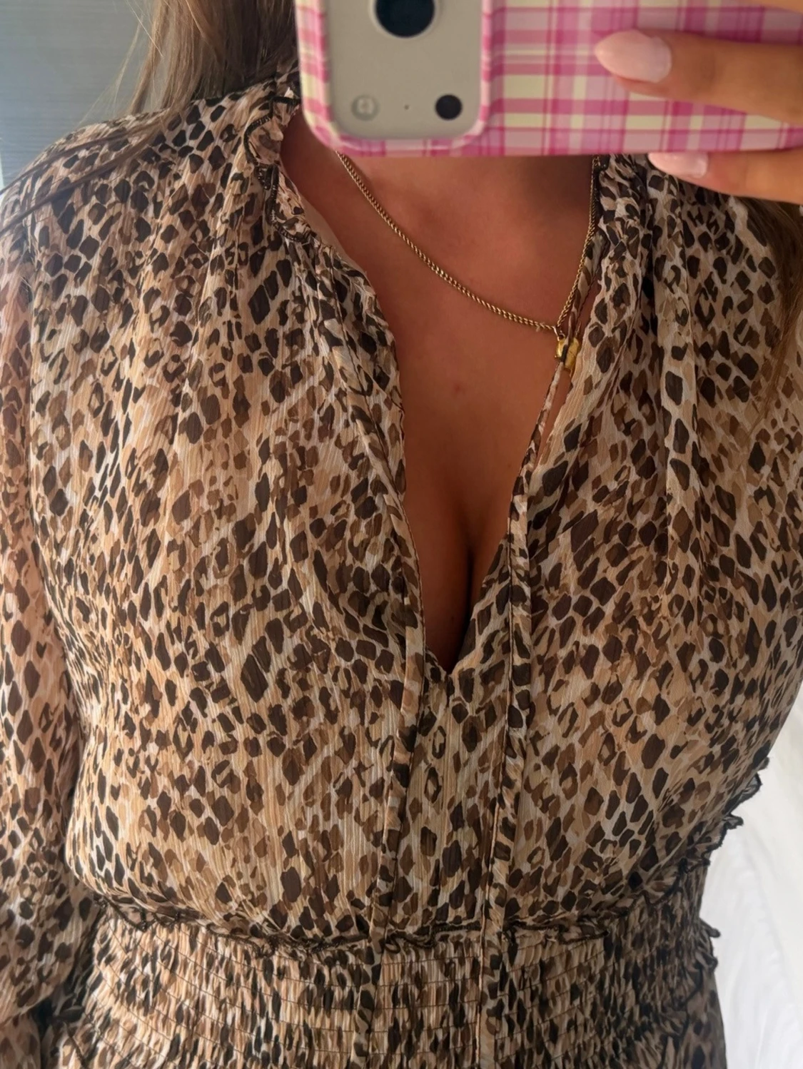 Kort leopardmönstrad klänning - 1