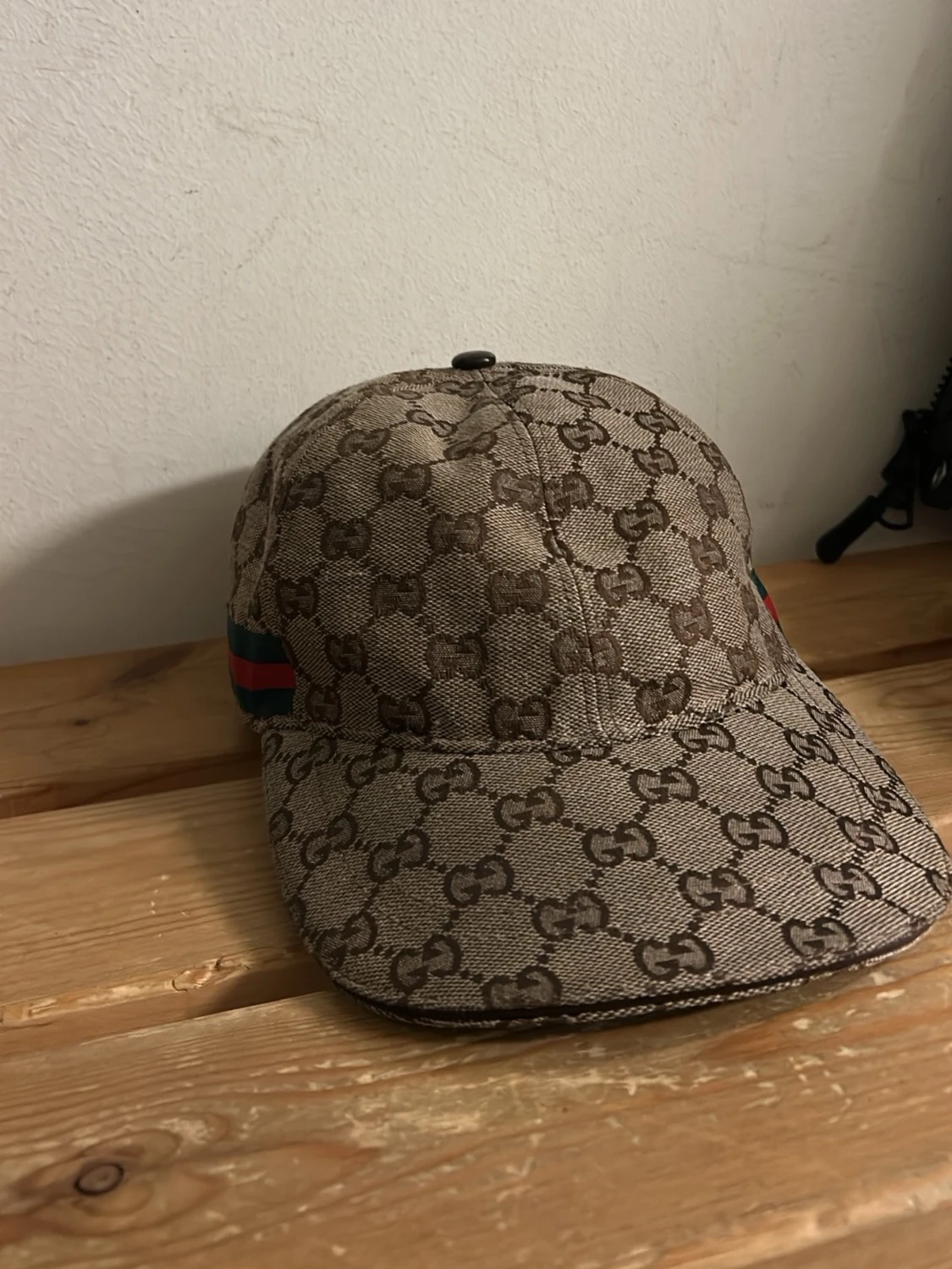 Gucci beige keps med GG-mönster