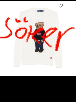 Vit SÖKER stickad tröja med björnmotiv Polo Ralph Lauren - Söker denna tröja för runt 500-400kr 