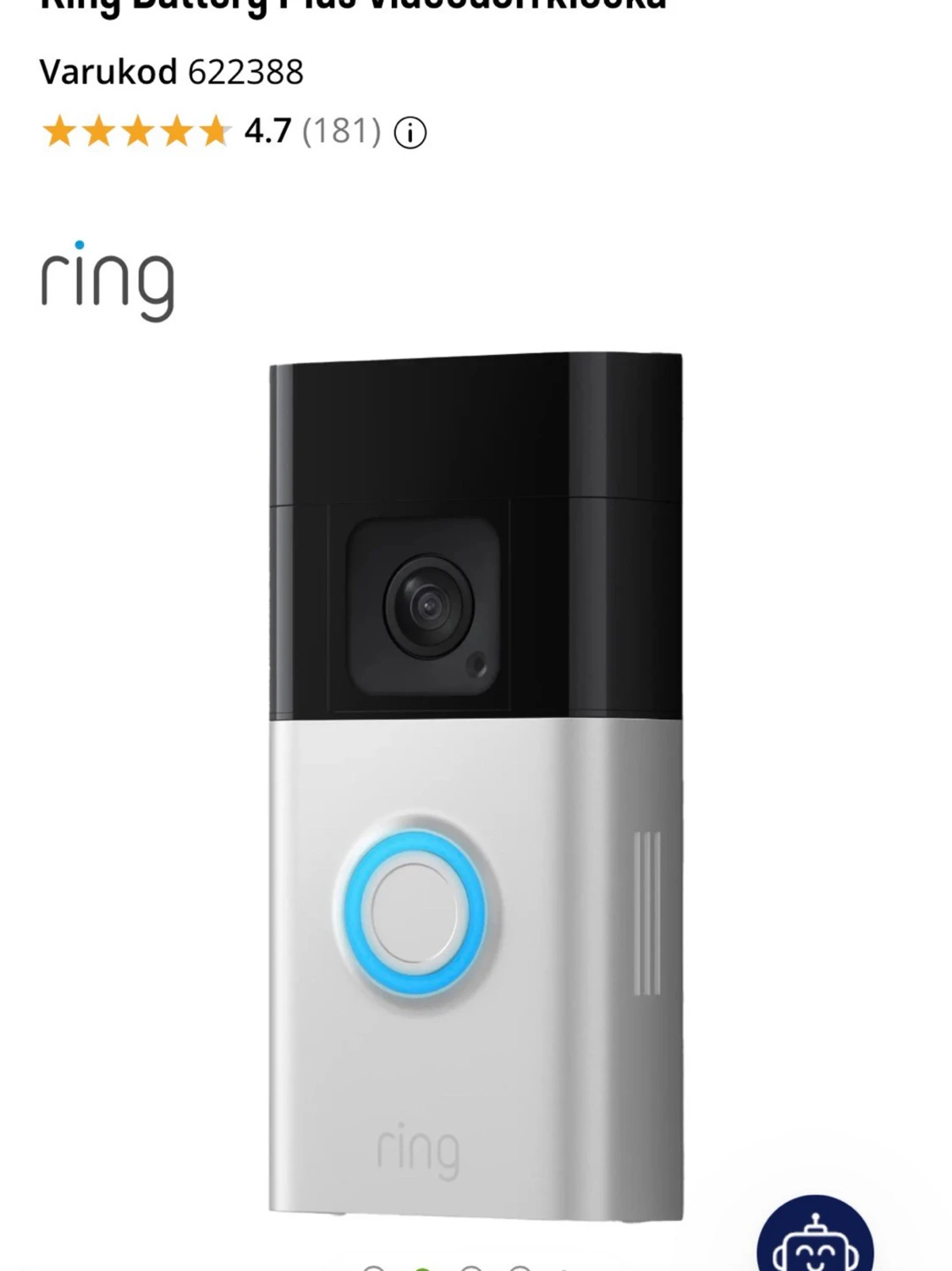 Ring Doorbell Plus videodörrklocka Nyskick