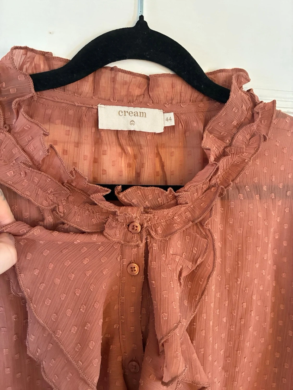 Rostbrun volangblus från Cream - 1