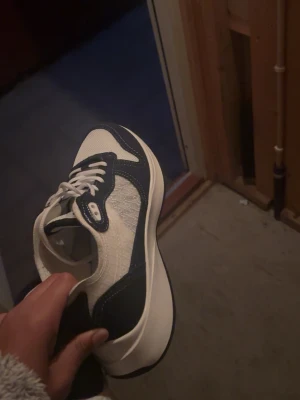 H&M Blåvita sneakers  - Här är ett par feta skor till sommaren och framförallt också för alla årstider! Jag säljer dessa för att jag har växt ur de och har en annan storlek. Vid snabbköp kan pris diskuteras!! 