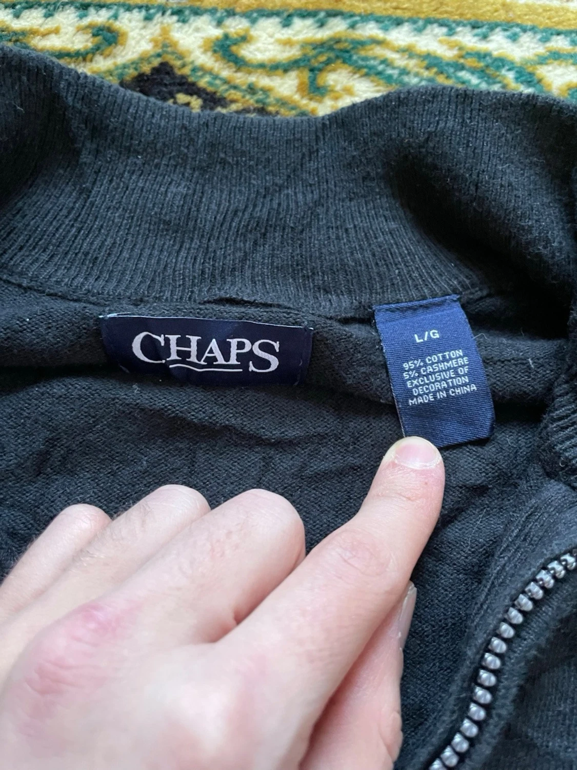 Svart halvzip tröja från Chaps - 1