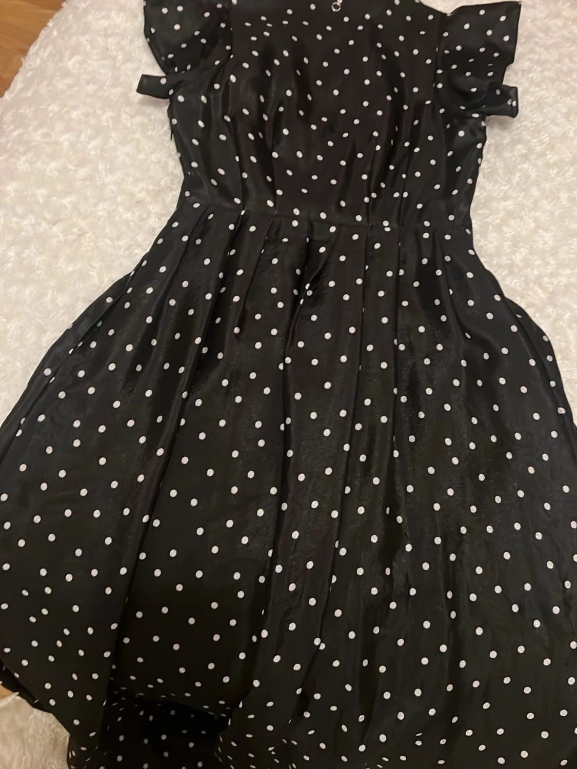 Polka kortärmad midjad långklänning  - 2