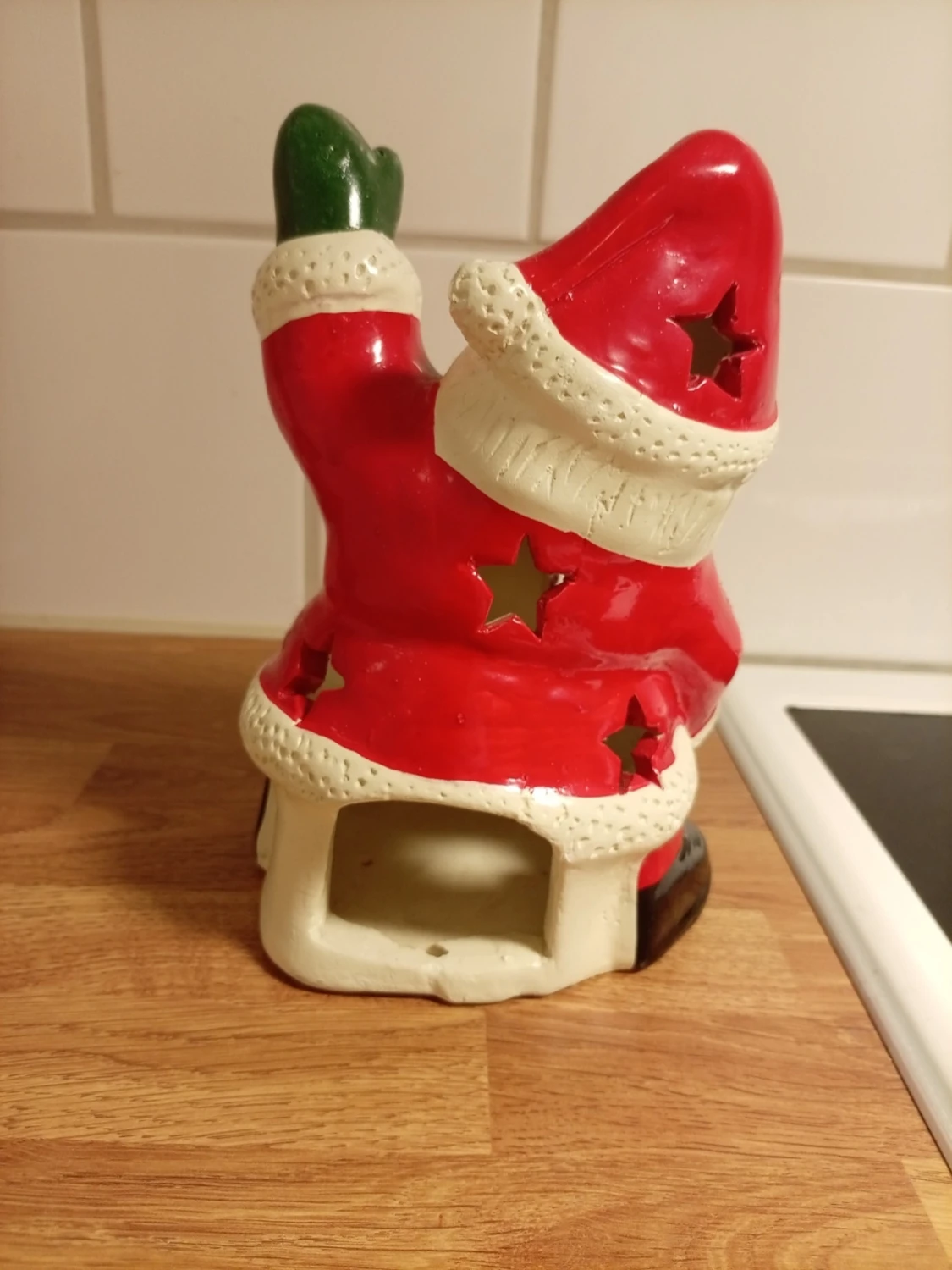 Keramik tomte ljuslykta - 2