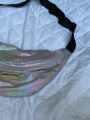 En lila magväska som Skinner regnbågigt  från Zara - Den är perfekt om man vill ha med sig nått när man är ute