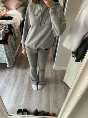 Grå hoodie från ICIW - Säljer en stilren grå hoodie från ICIW med logga på bröstet. Hoodien har huva med dragsnören och ribbade muddar vid ärmslut och nederkant. Perfekt för en avslappnad och sportig look.