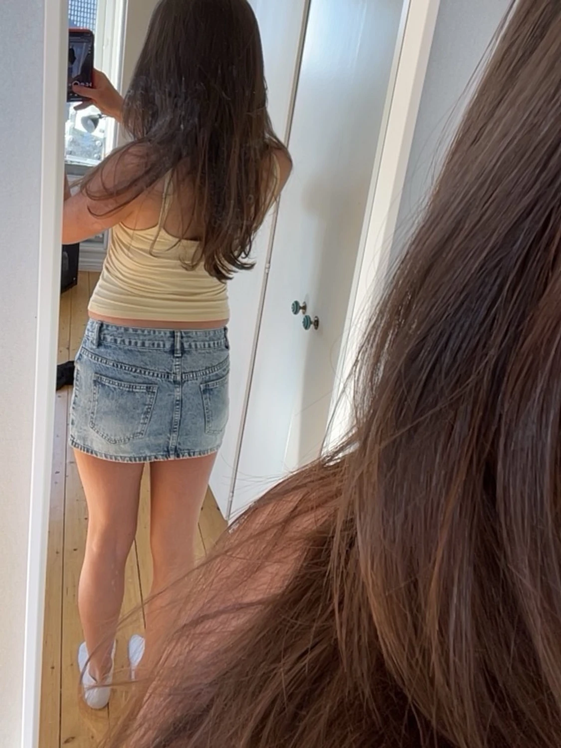 Fin låg midjade jeanskjol  - 1