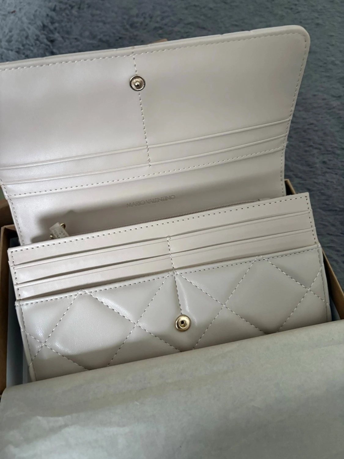 Beige quiltad plånbok Valentino - 2