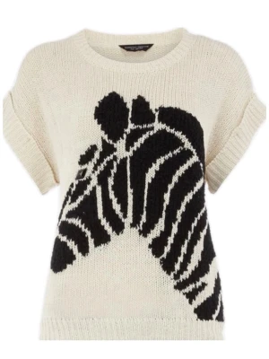 Stickad t-shirt med zebramotiv - SÖKER!!! Söker denna vita kortärmade stickade tröjan med zebra motiv i helst xxs, xs men s funkar också. Hör av er om ni har denna eller något liknande 