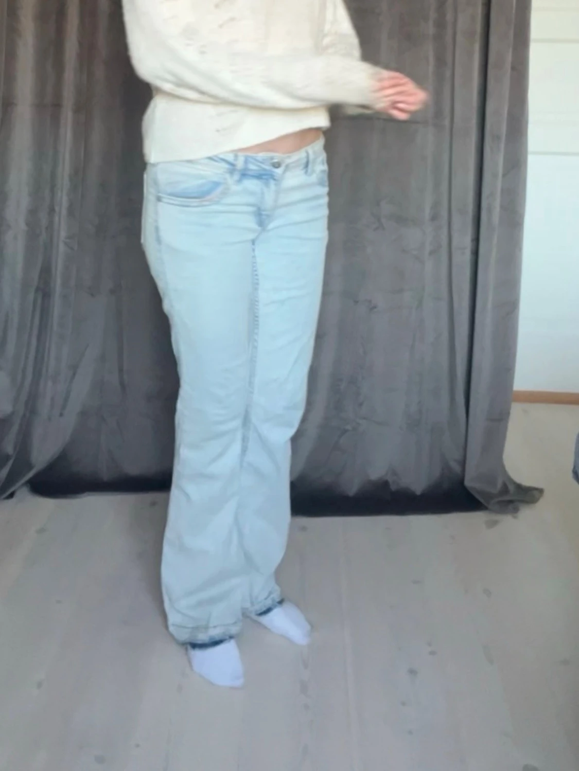 Ljusblå bootcut jeans - 3