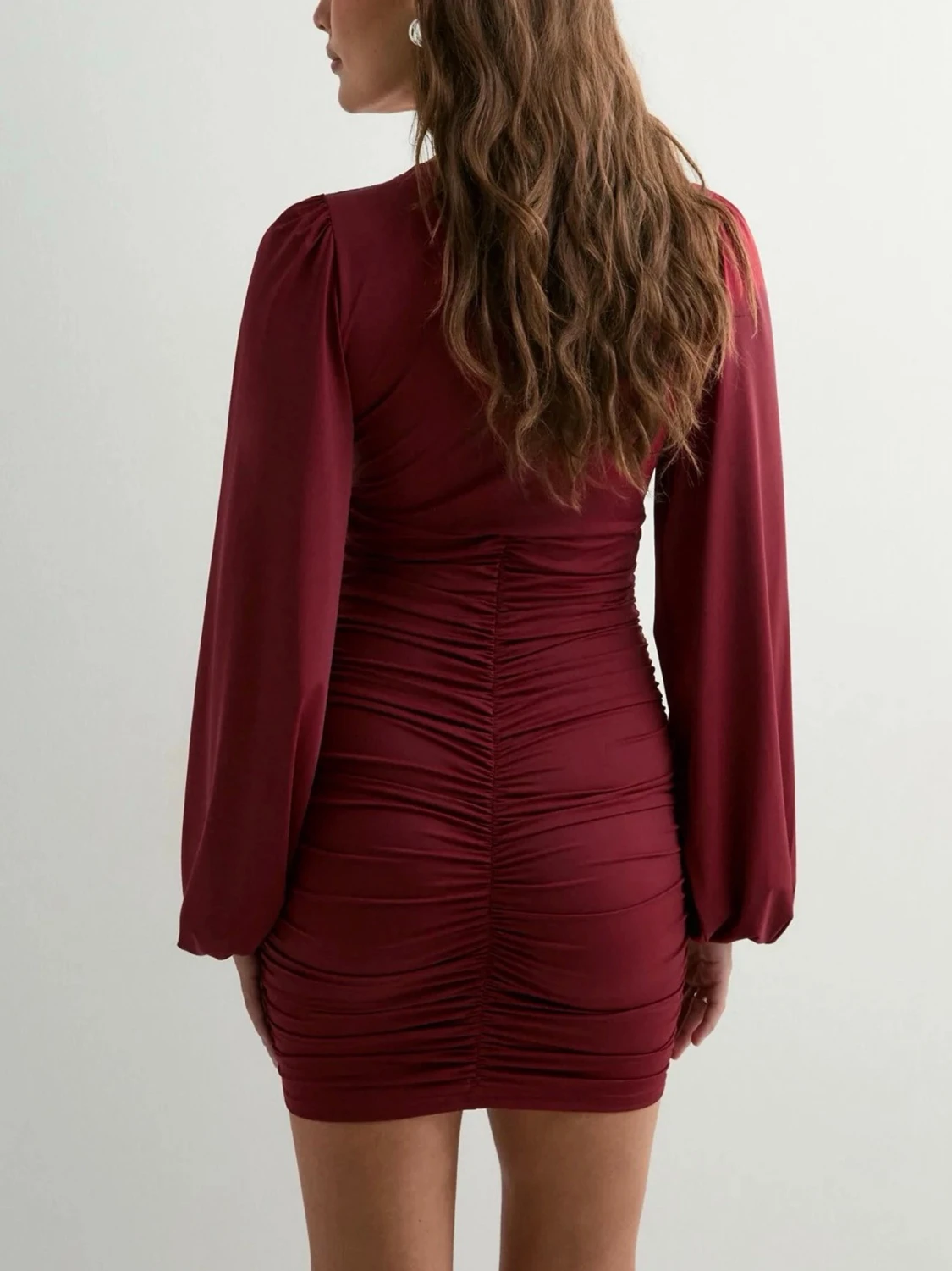 Vinröd Sleeve Dress - 1