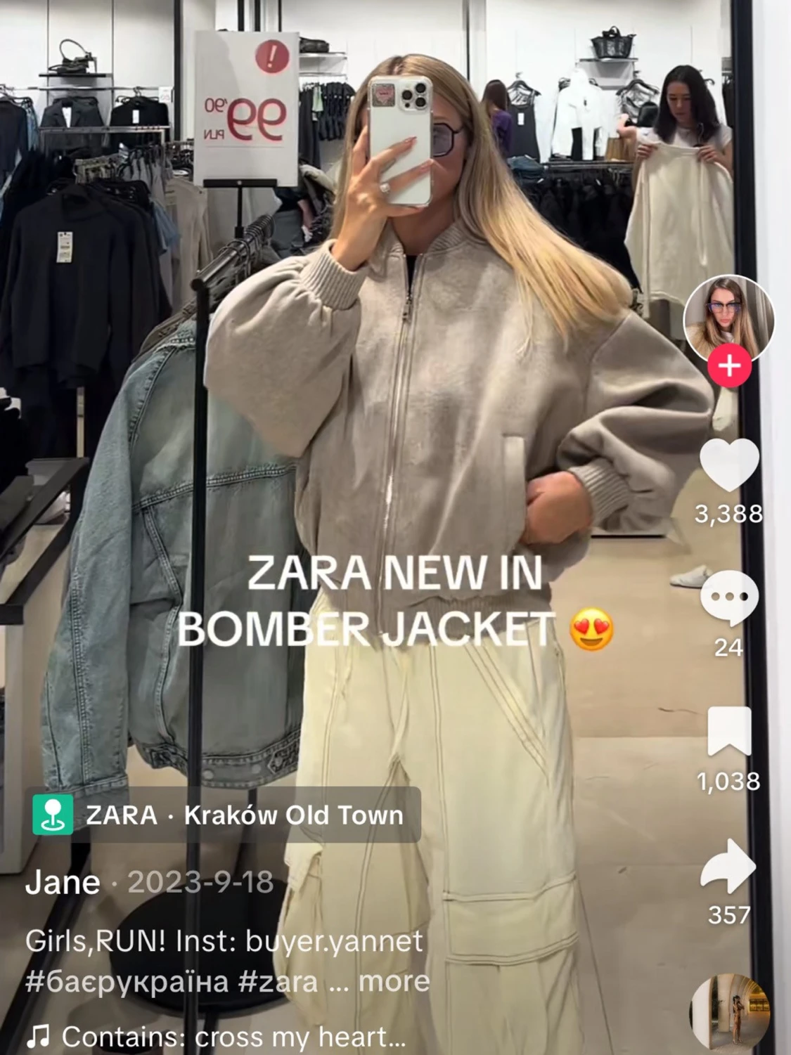 Beige bomberjacka från Zara - 1
