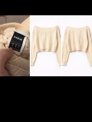 Beige stickad tröja från SHEIN - Snygg beige stickad tröja från SHEIN med bred ribbstickning och avslappnad passform. Tröjan har långa ärmar och en mjuk, mysig känsla – perfekt för lager på lager. Enkel att matcha med jeans eller kjol.