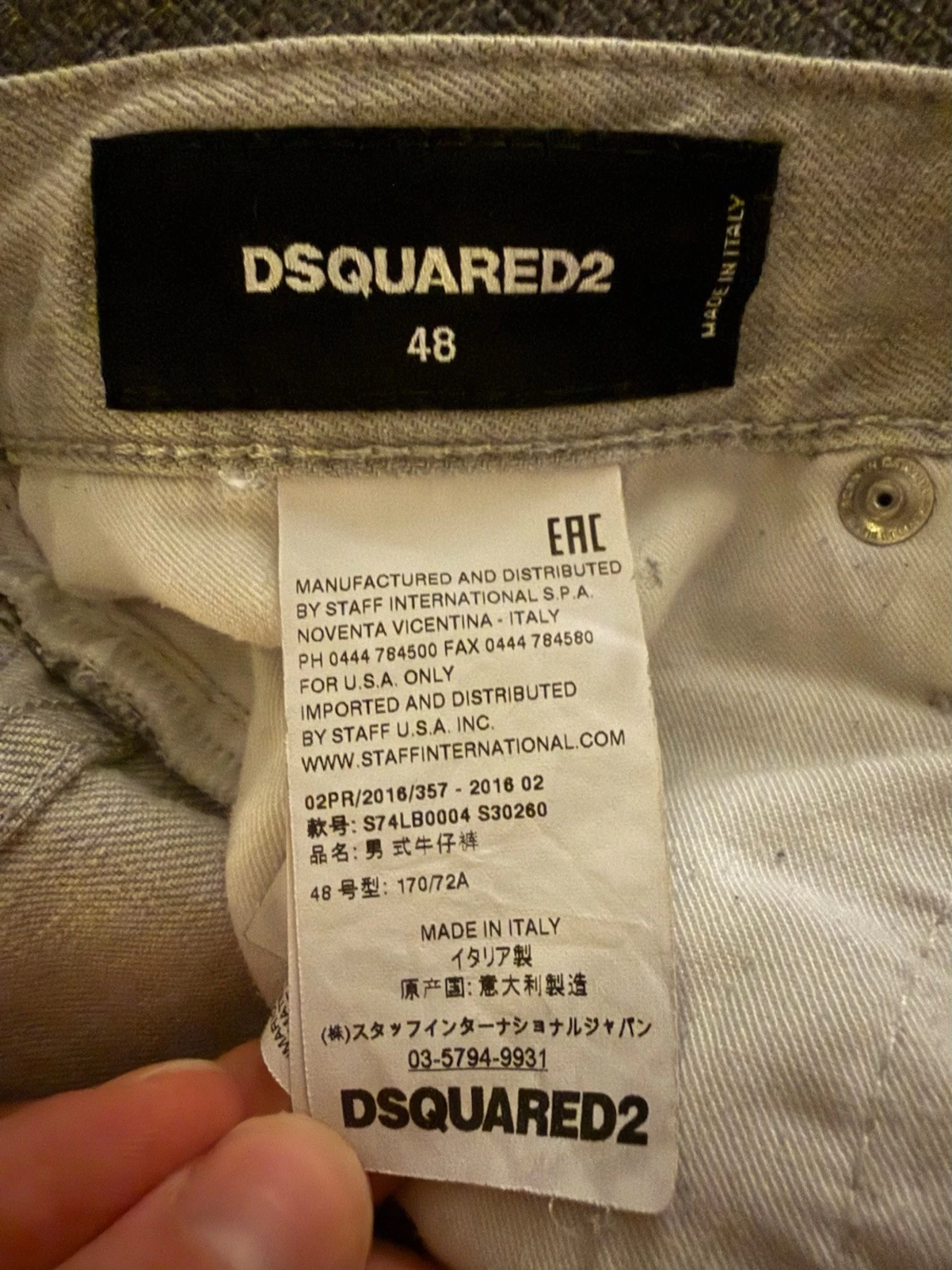 Grå slitna jeans med raka ben - 2