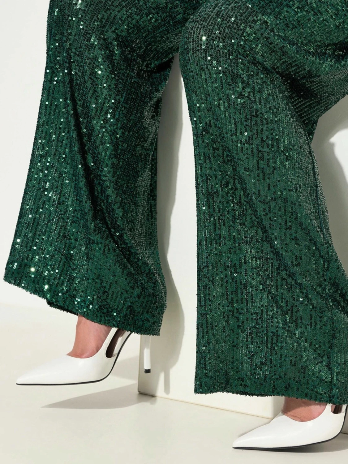 Gröna paljettbyxor Ane Mone strl 36