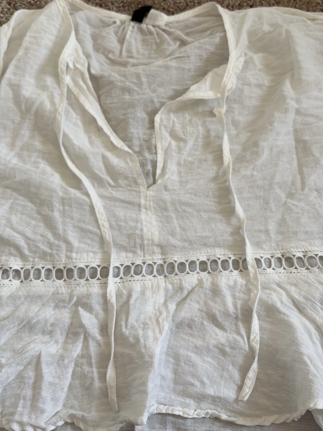 Vit boho-blus med spetsdetaljer - 2