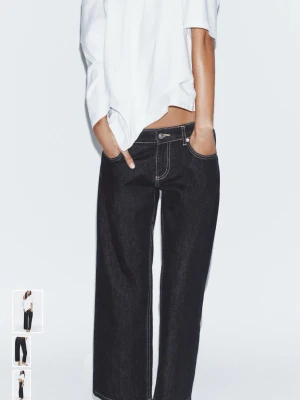 Low waist trf jeans cropped - Super snygga jeans från Zara som är baggy och låg midjade. Säljer på grund av att dom är lite för korta på mig som är ungefär 165cm💗💗