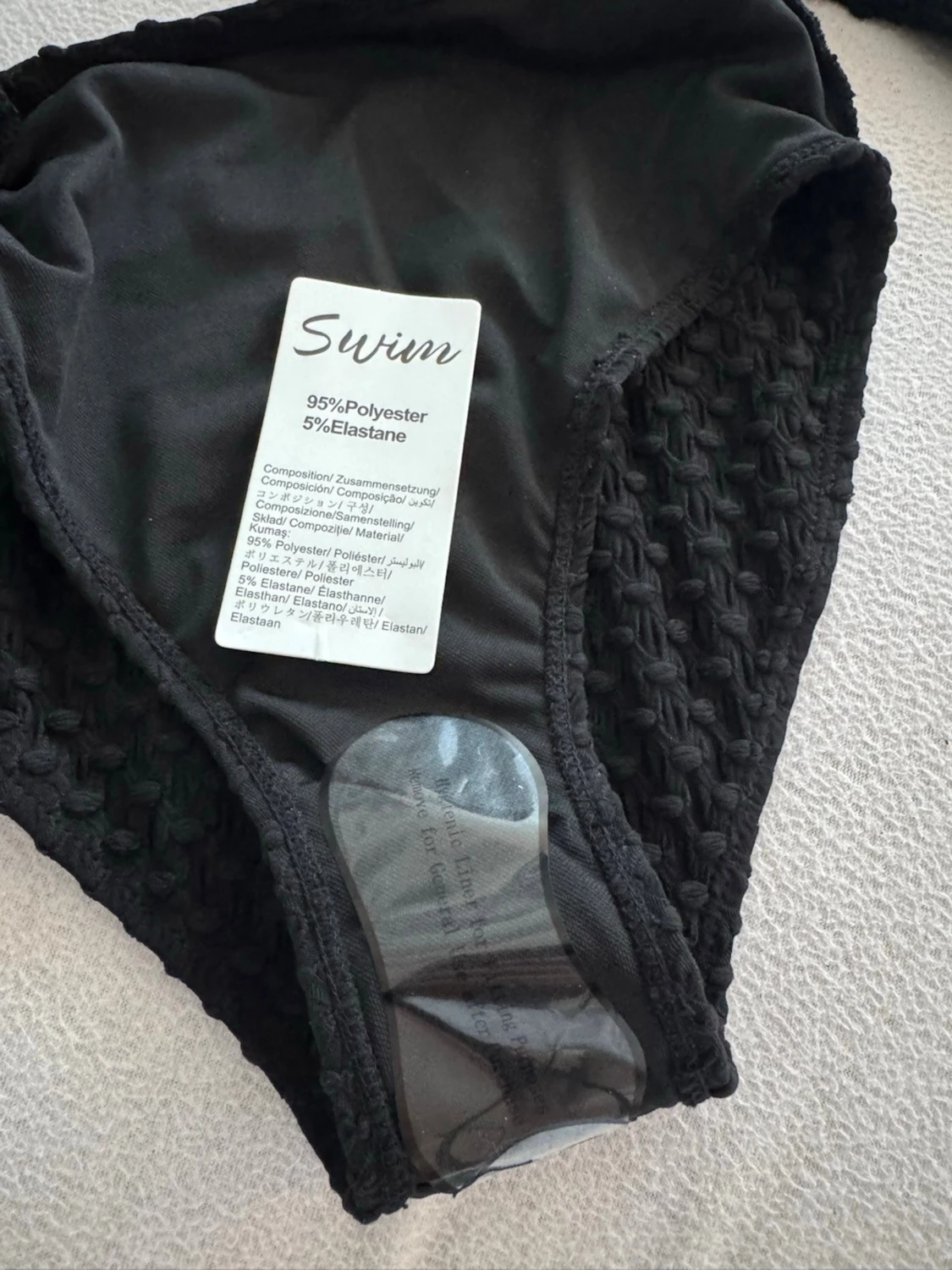 Svart bandeau bikini med struktur - 2