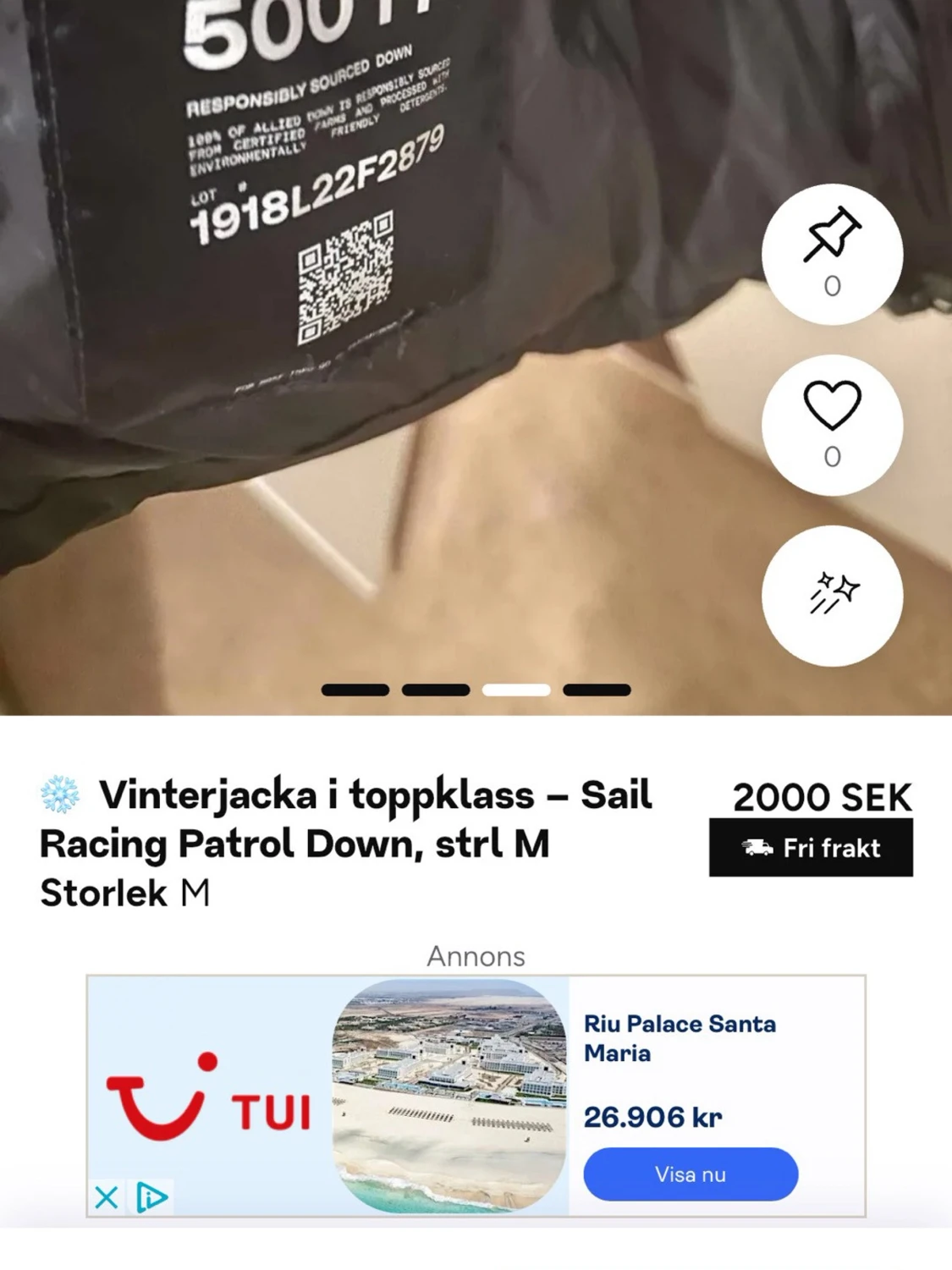 Svart dunjacka Sail Racing - 4