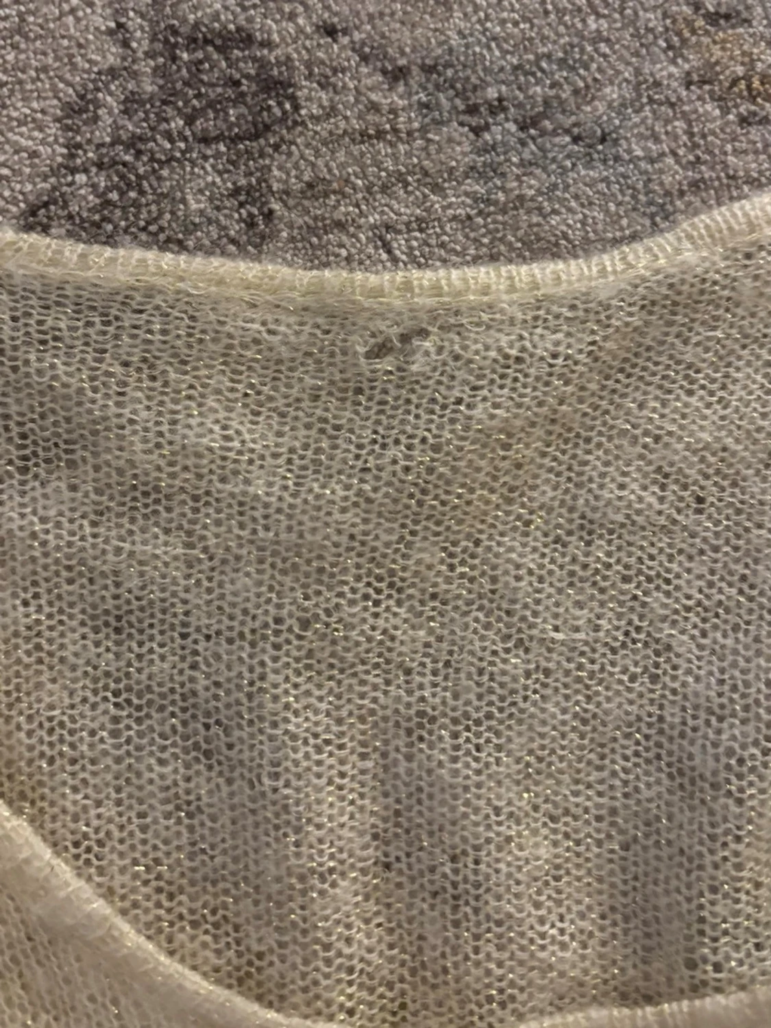 beige transparent stickad tröja - 1