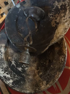 Gamla silverfat och ljusstake 925  - Brandskadad 635 g totalt 