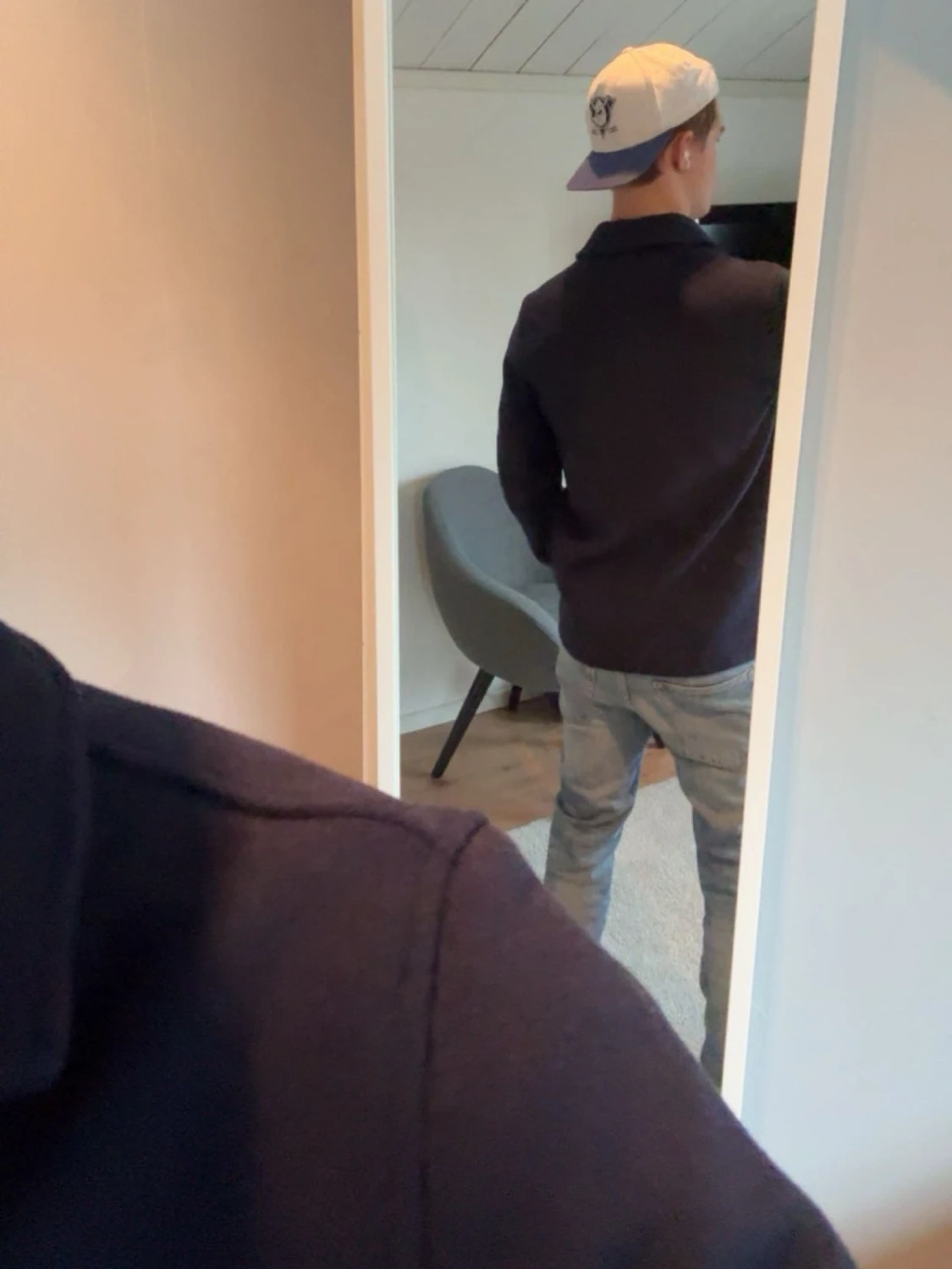 Mörkblå overshirt med fickor - 1