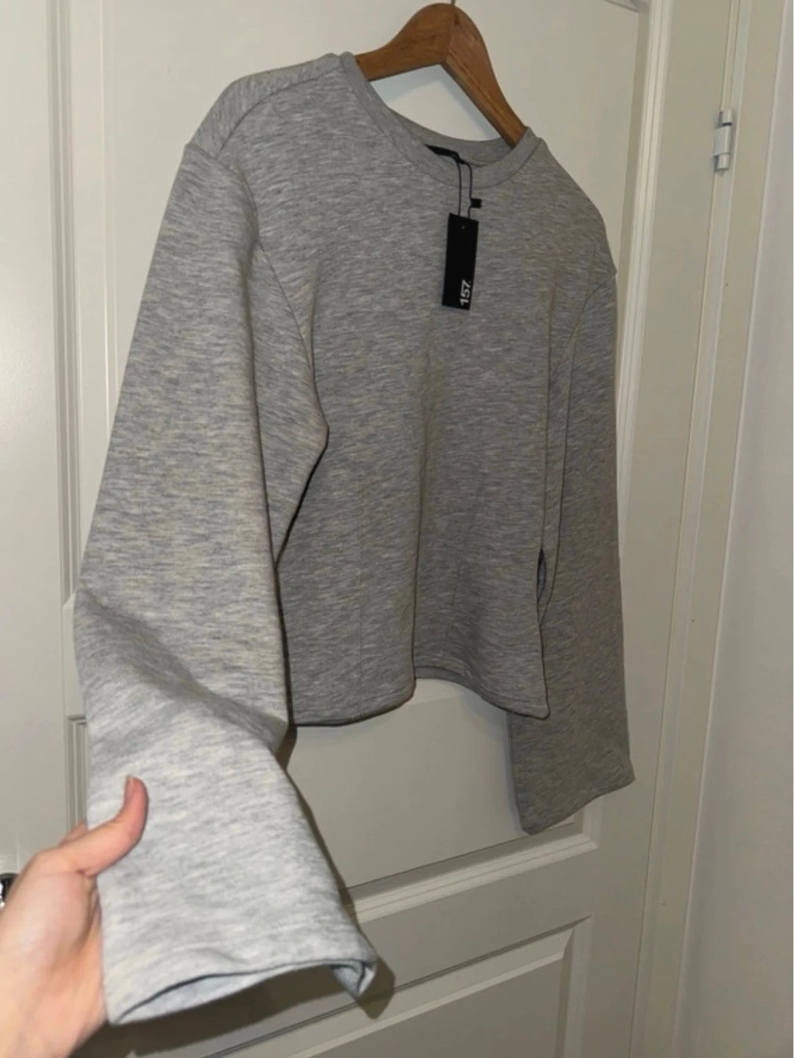 Grå croppad långärmad topp LST - 1