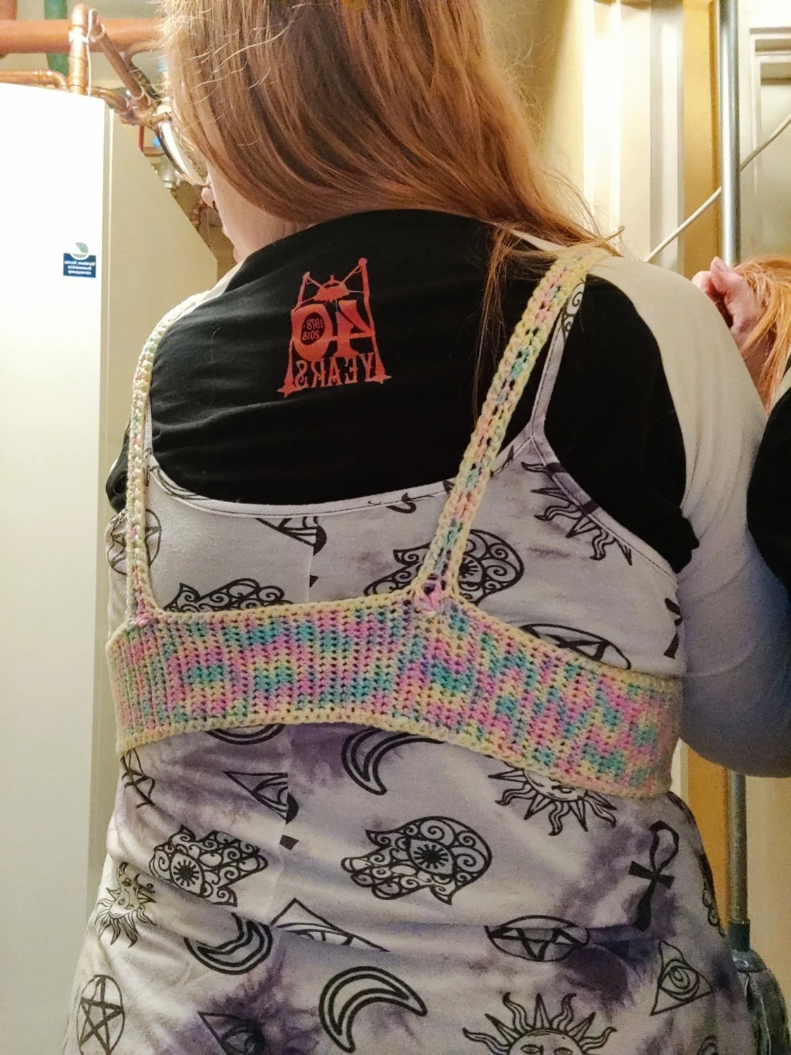 Pastellfärgad virkad harness hippie boho  - 4