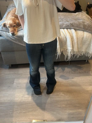 Ljusvit blus med knyt i halsen - Supersöt ljusvit blus med korta ärmar och knytdetalj vid halsen. Den är ifrån Kappahl i storlek 158/164 💞