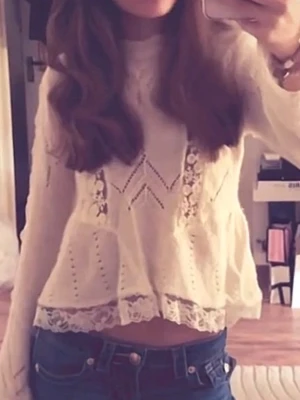 Vit stickad spets tröja från zara - Mycket bra skick och inga defekter (bild 1 lånad)