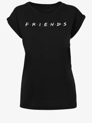 Svart Friends t-shirt med tryck - Cool svart t-shirt med det ikoniska Friends-trycket på bröstet. T-shirten har korta ärmar med uppvikta kanter och en klassisk rund halsringning. Tillverkad i mjuk bomull för skön känsla hela dagen.