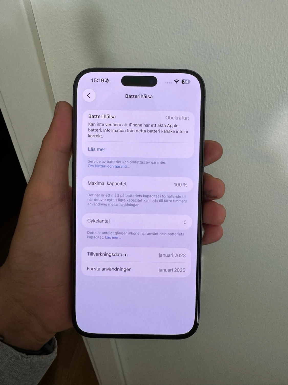 iPhone 15 Pro Max svart 256 Gb batteri 100% med nya tillbehör  - 5
