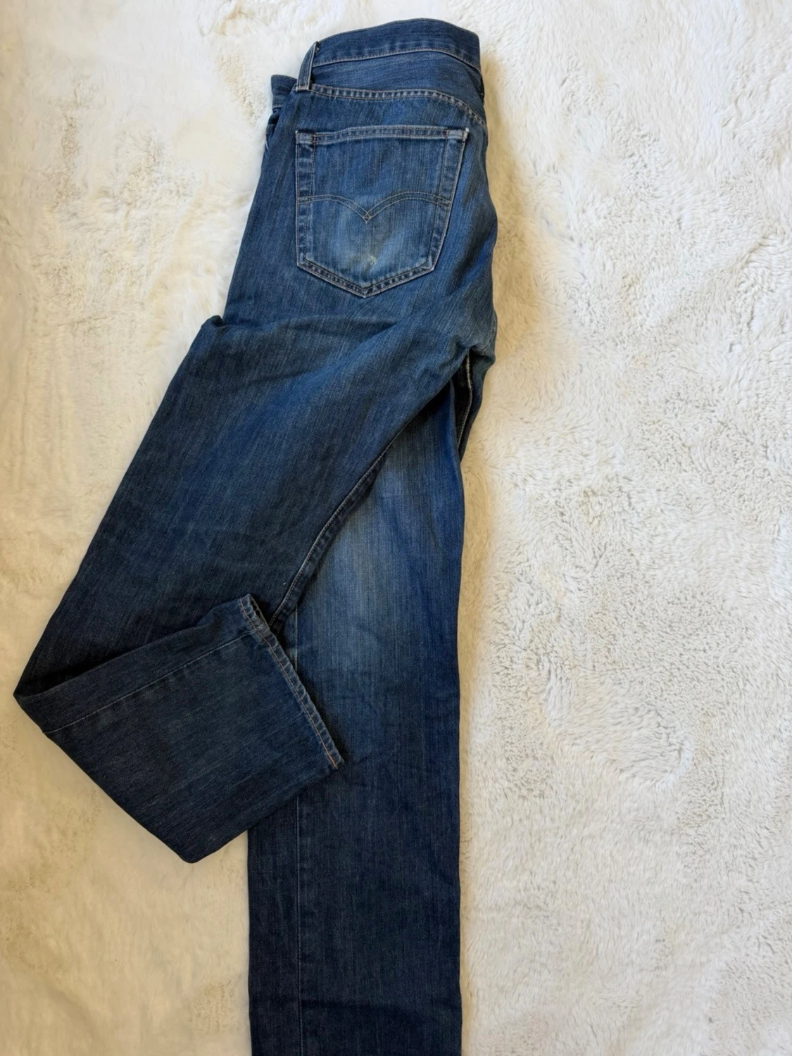 Mörkblå raka jeans - 1