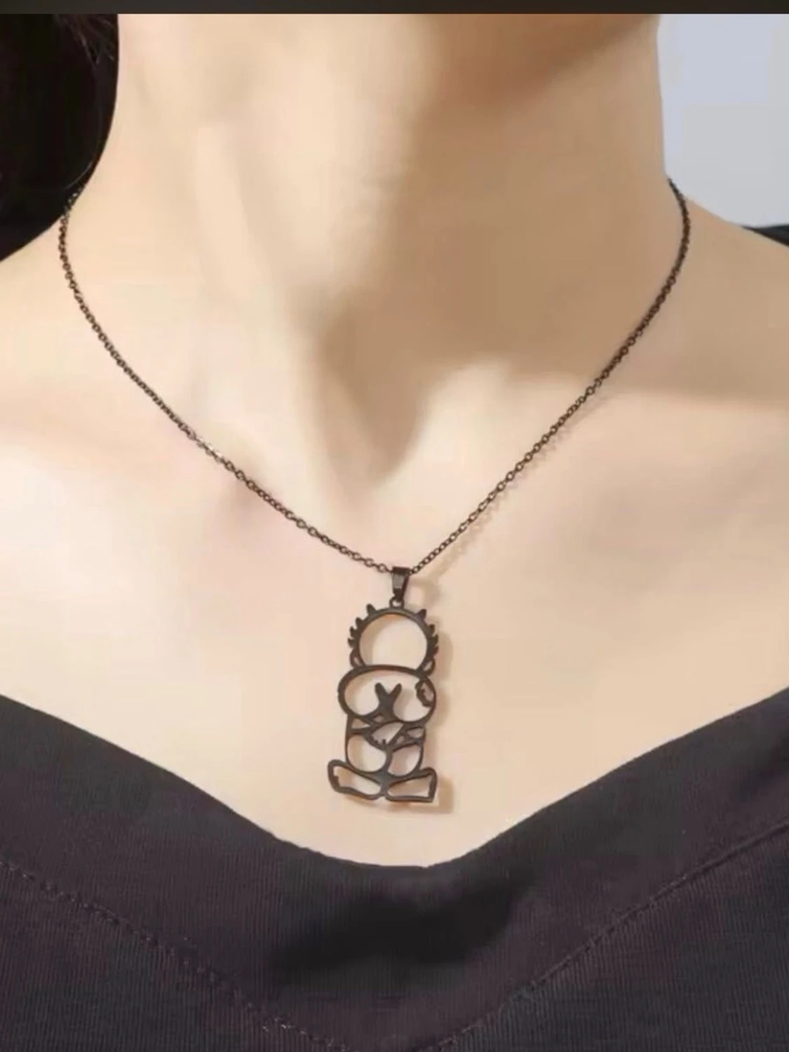 Palestina Handala Svart halsband med konstnärlig figur