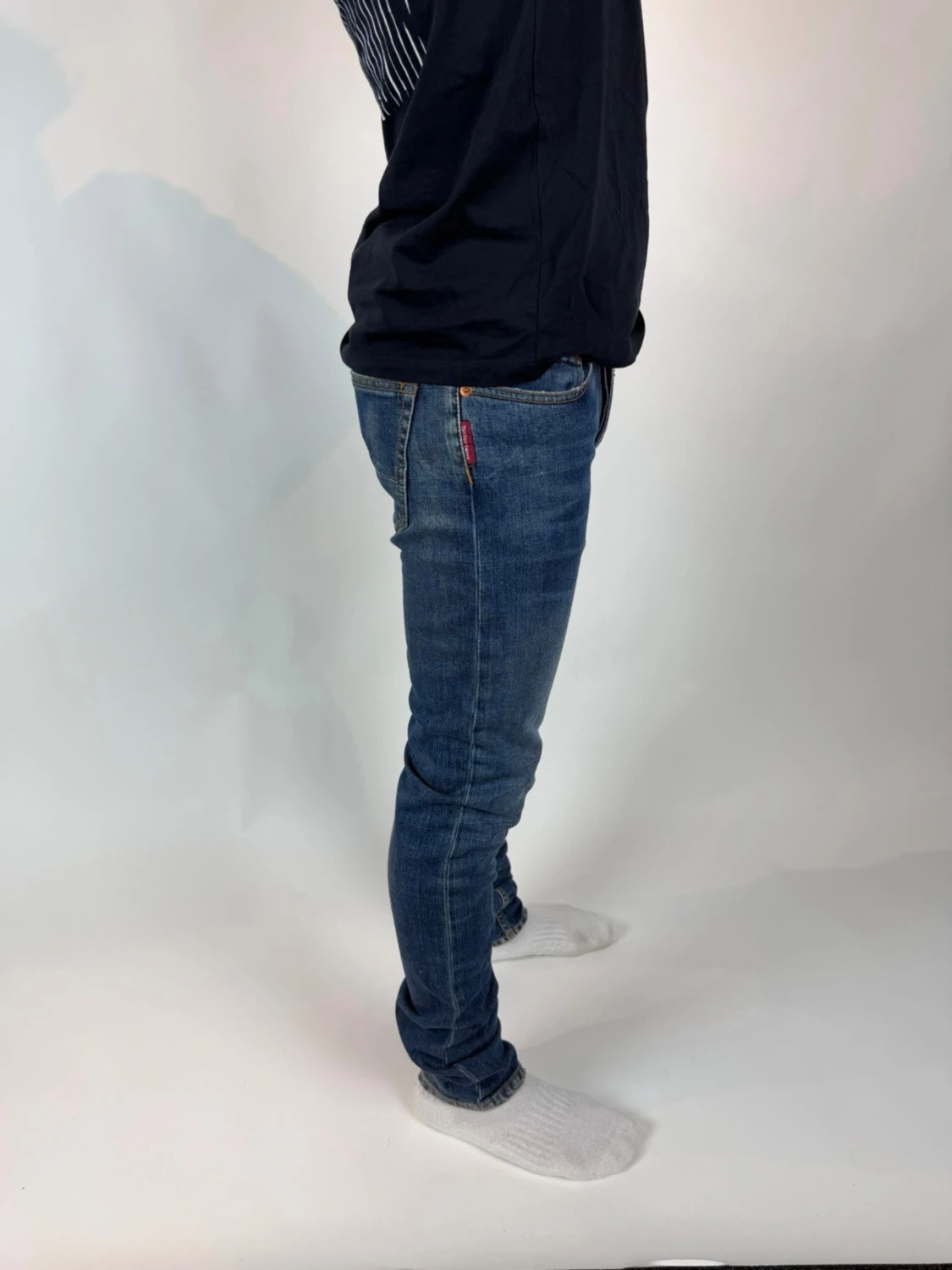 Blå slim fit jeans Taylor tweed  - 1