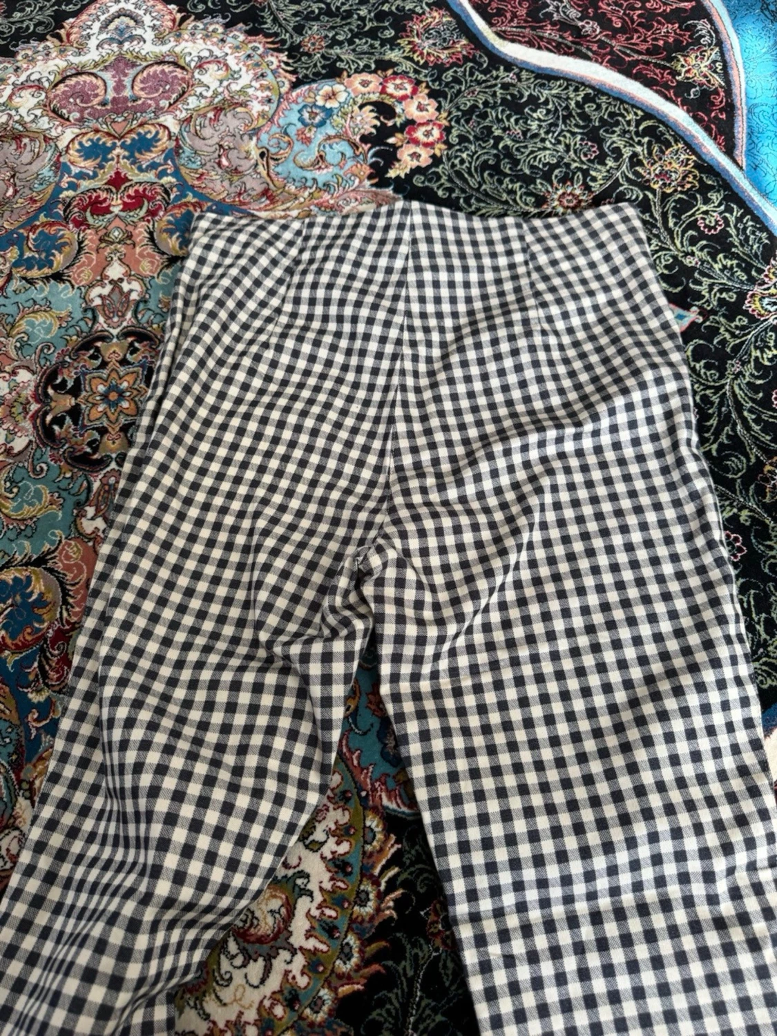 Rutiga leggings med hög midja - 2