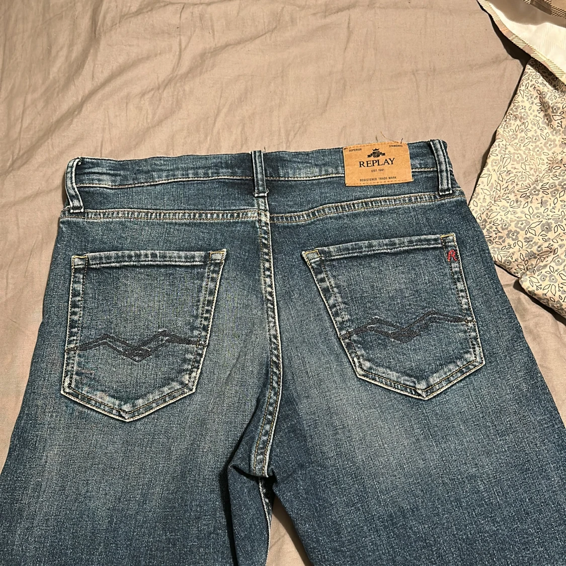 Blå Replay jeans straight fit