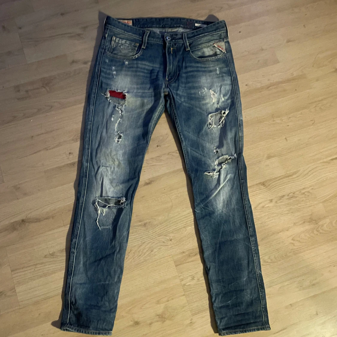 Replay Anbass blå slitna jeans - 3